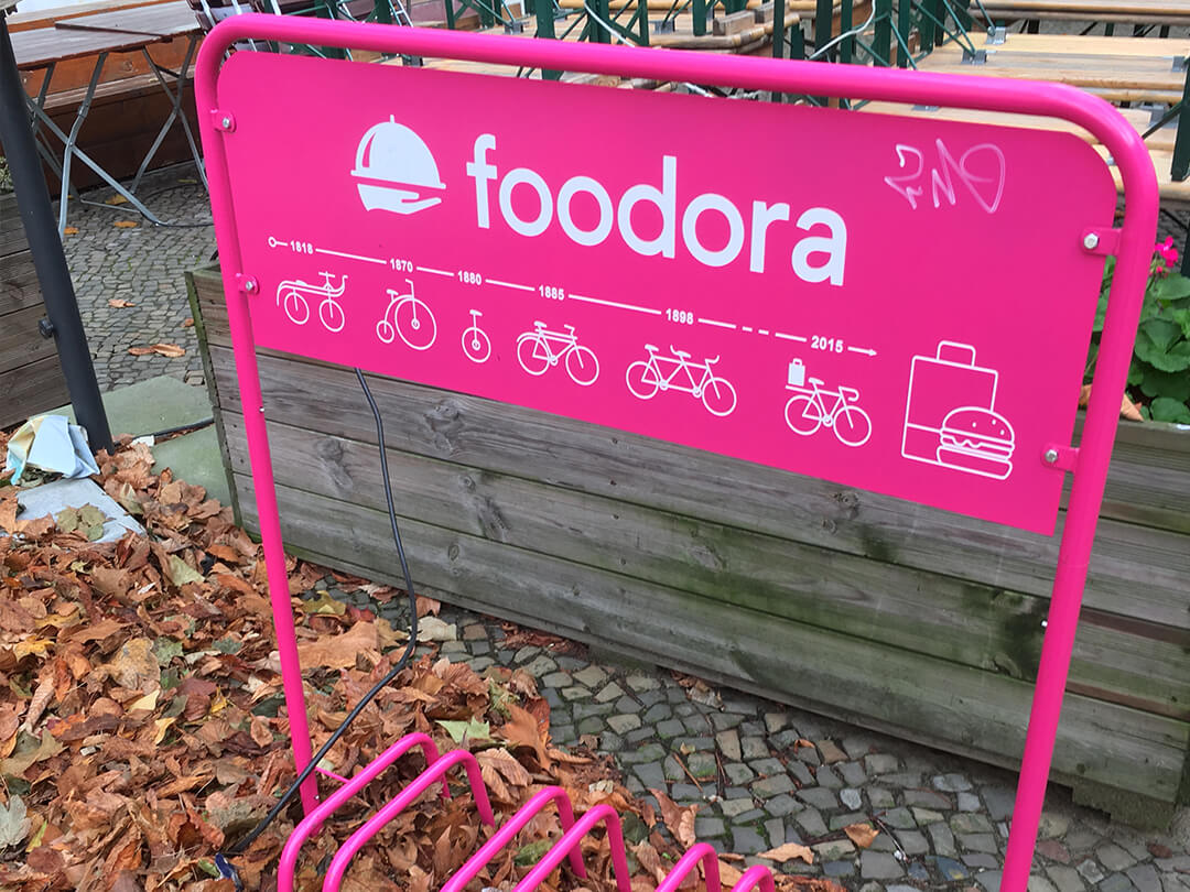 foodoraの自転車スタンド